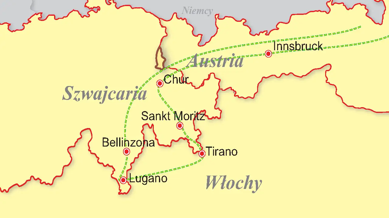 Austria, Szwajcaria, W�ochy - Czerwonym Pociagiem przez Alpy